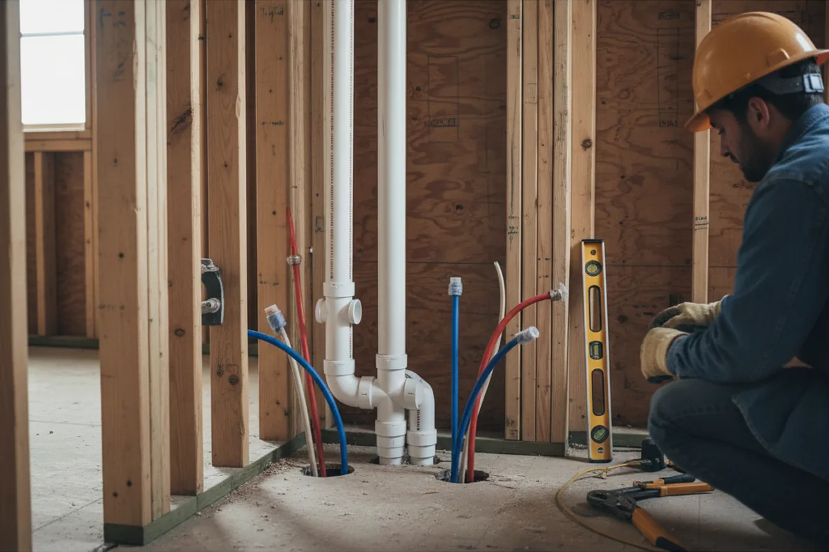 Drain and supply rough-in during Garbage Disposal Repair in Grass Valley